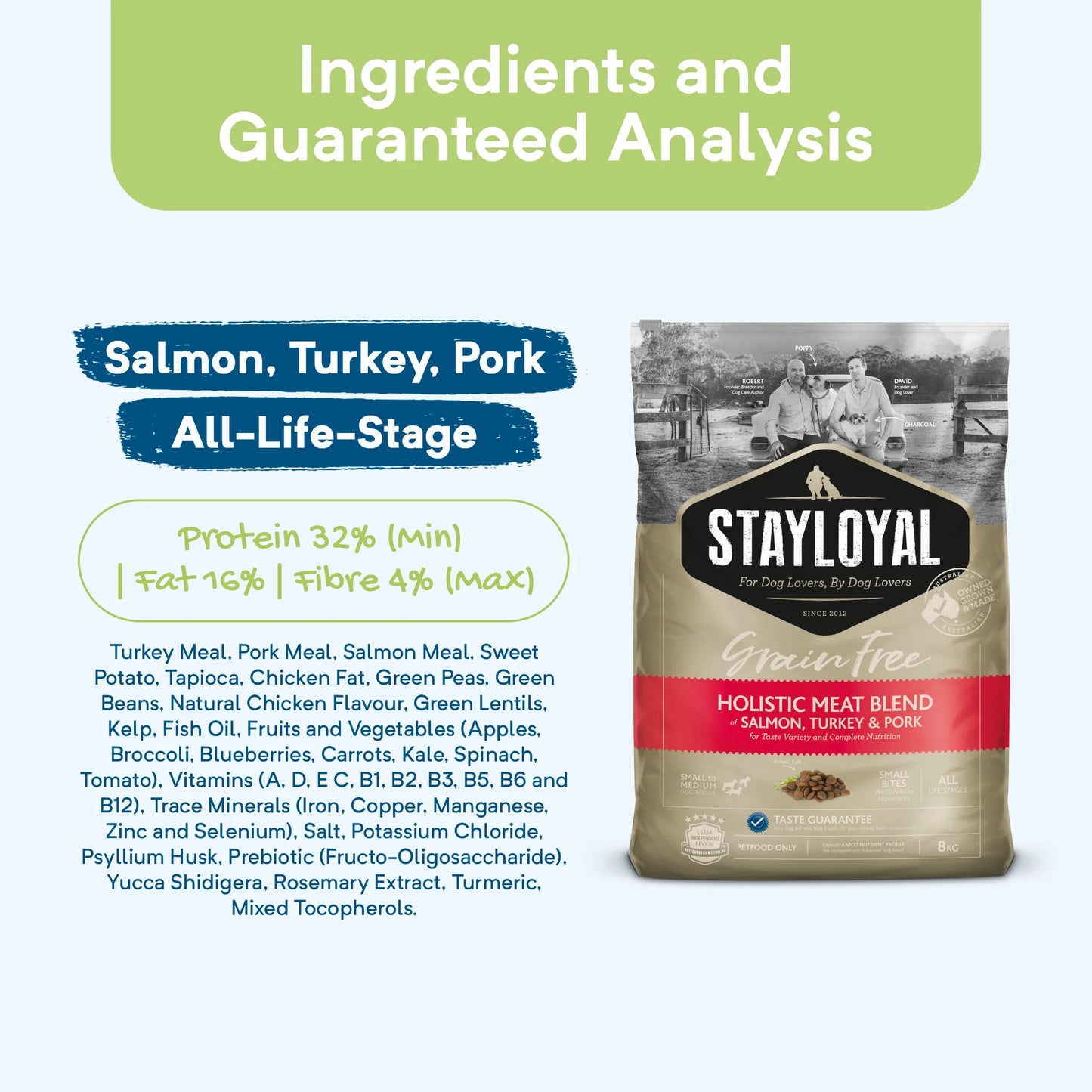 Stay Loyal Holistic Blend: Salmon, Turkey & Pork Grain Free