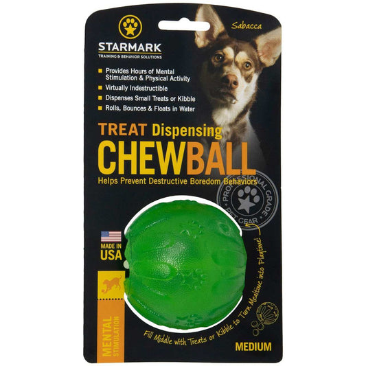 Starmark Treat Dispensing Chew Ball Dog Toy