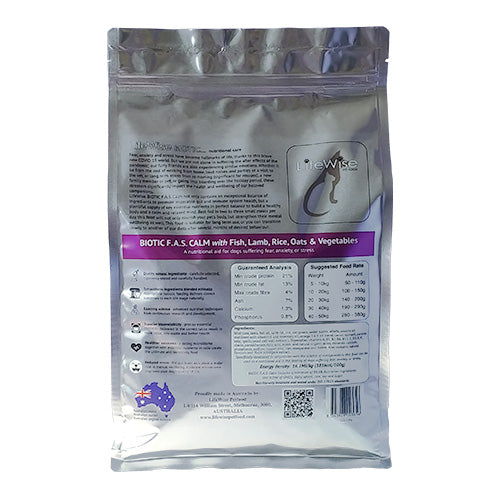 LifeWise BIOTIC Adult Dog: F.A.S. Calm Food – Reduce Fear, Anxiety & Stress via Gut Health