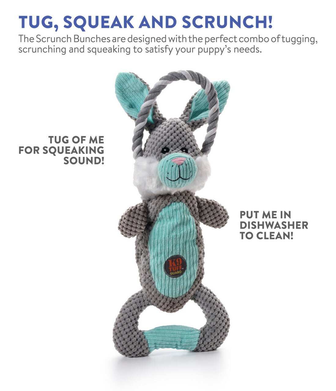 Outward Hound Scrunch Bunch Bunny Dog Toy