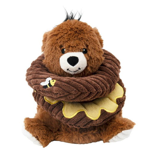 Outward Hound Ringamals Honey Bear Plush Puzzle Toy