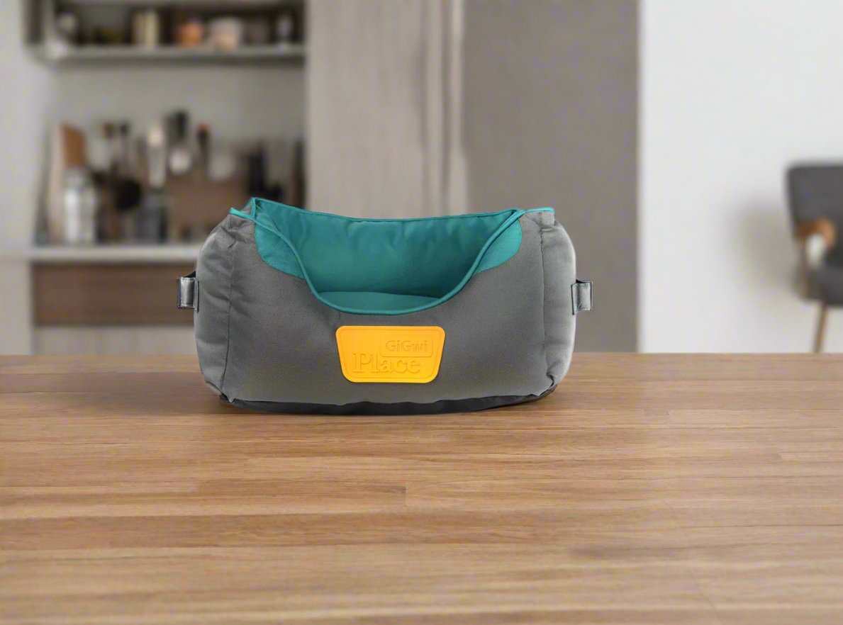 GiGwi Place Bolster Bed – Ultra-Durable Dog Bed with Plush Interior, Reversible Pillow, and Machine Washable Cover for Indoor and Outdoor Use