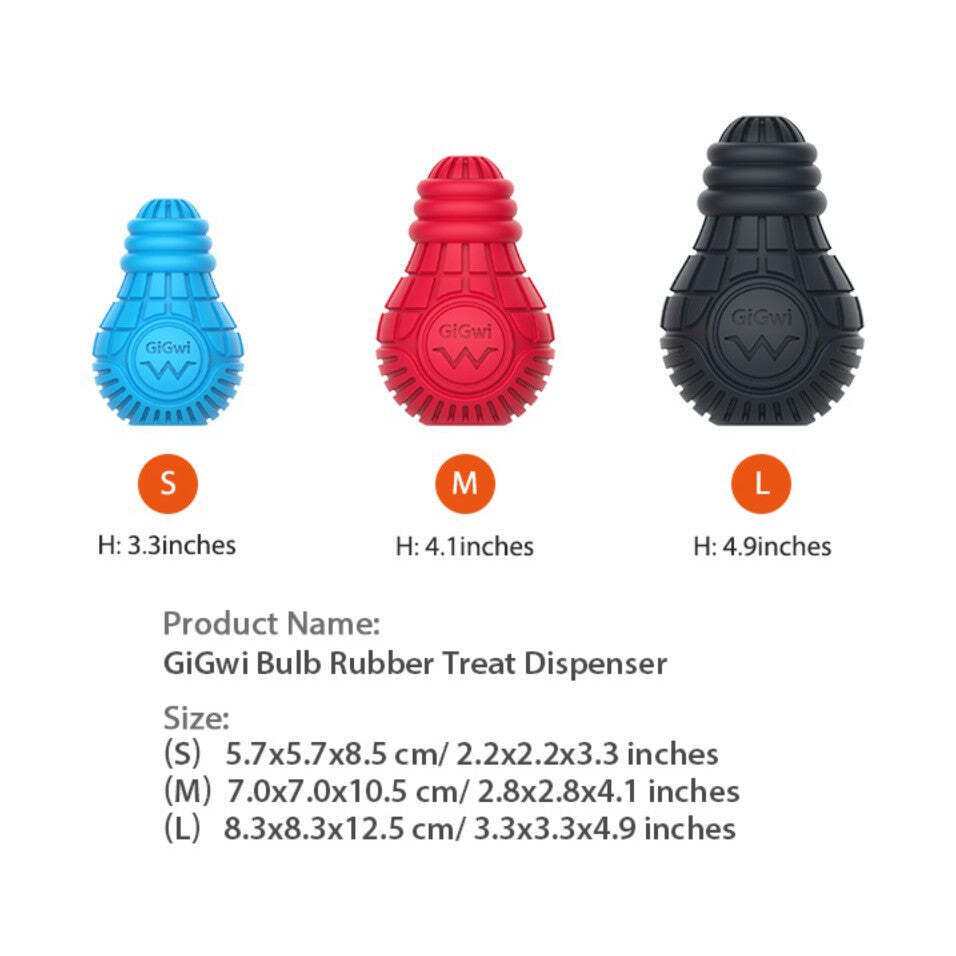 GiGwi Treat Dispensing Bulb Dog Toy – Interactive Rubber Toy with Treat Compartments for Mental Stimulation and Engaging Play
