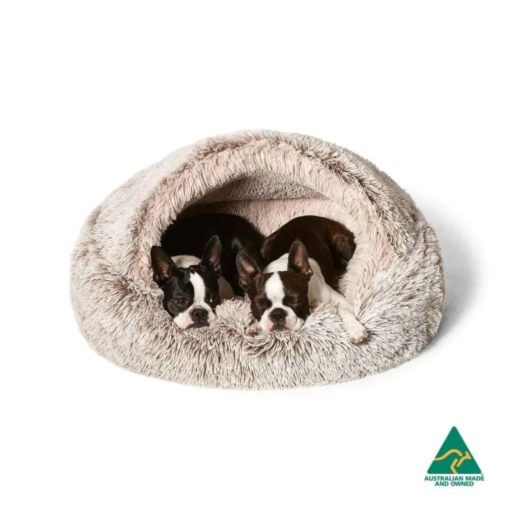 Alihan: Calming burrow dog bed Australia - Snooza Hoodie Cuddler Mink.