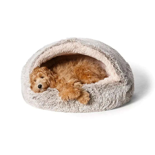 Alihan: Calming burrow dog bed Australia - Snooza Hoodie Cuddler Mink.