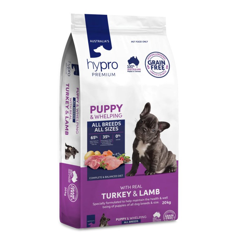 Hypro Premium Puppy Grain Free Turkey Lamb dog food bag Alihan