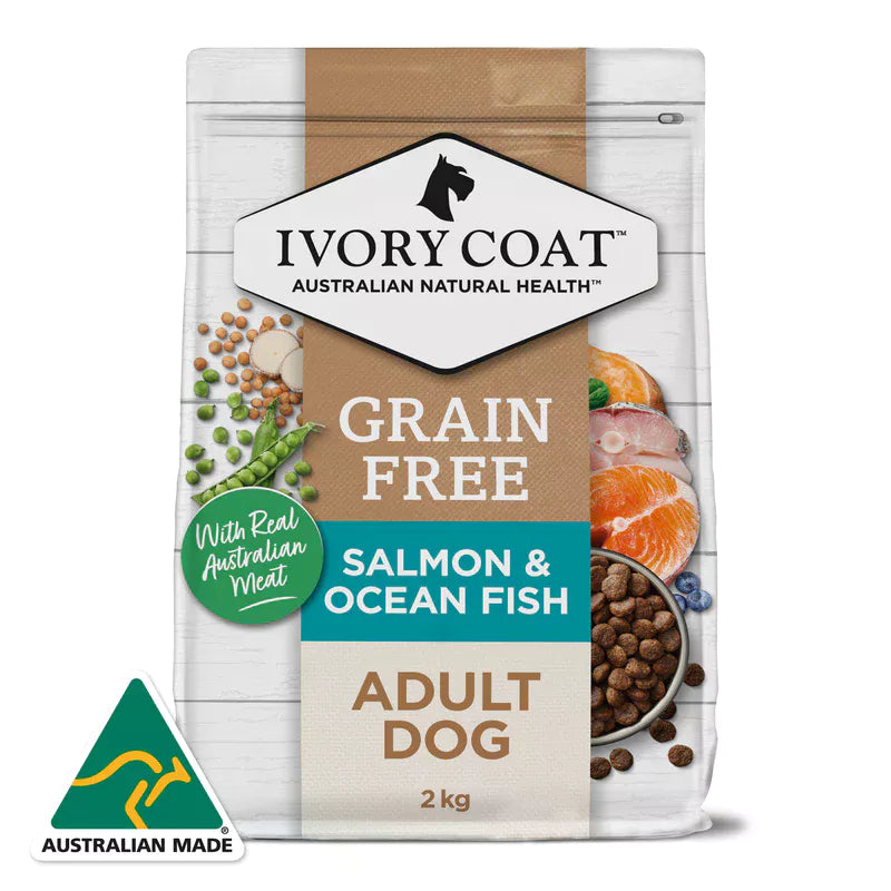 Ivory Coat Grain Free Salmon Ocean Fish adult dog food bag Alihan