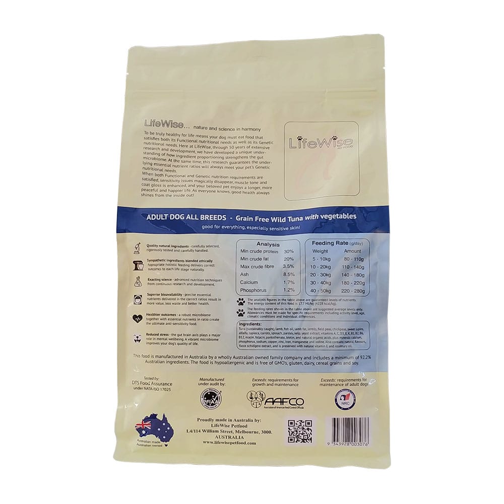 Wild tuna and lamb ingredients grain free dog food Alihan