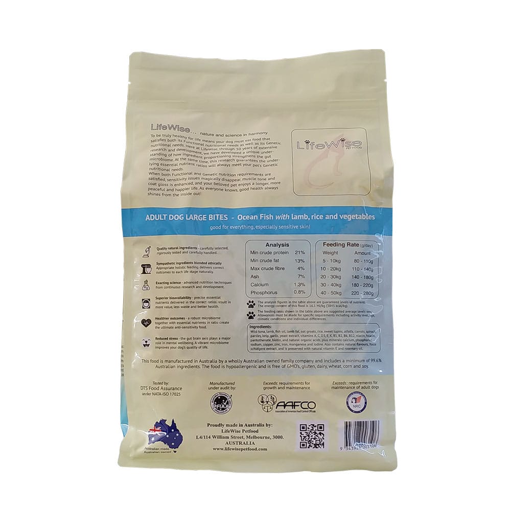 LifeWise Ocean Fish Large Bites: Skin & Sensitivity Relief for Adult Dogs