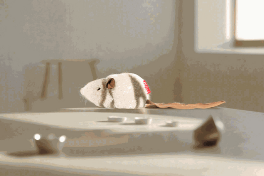 Interactive cat toy featuring a cute mouse design. The Gigwi Melody Chaser Mouse is perfect for indoor cats and kittens.