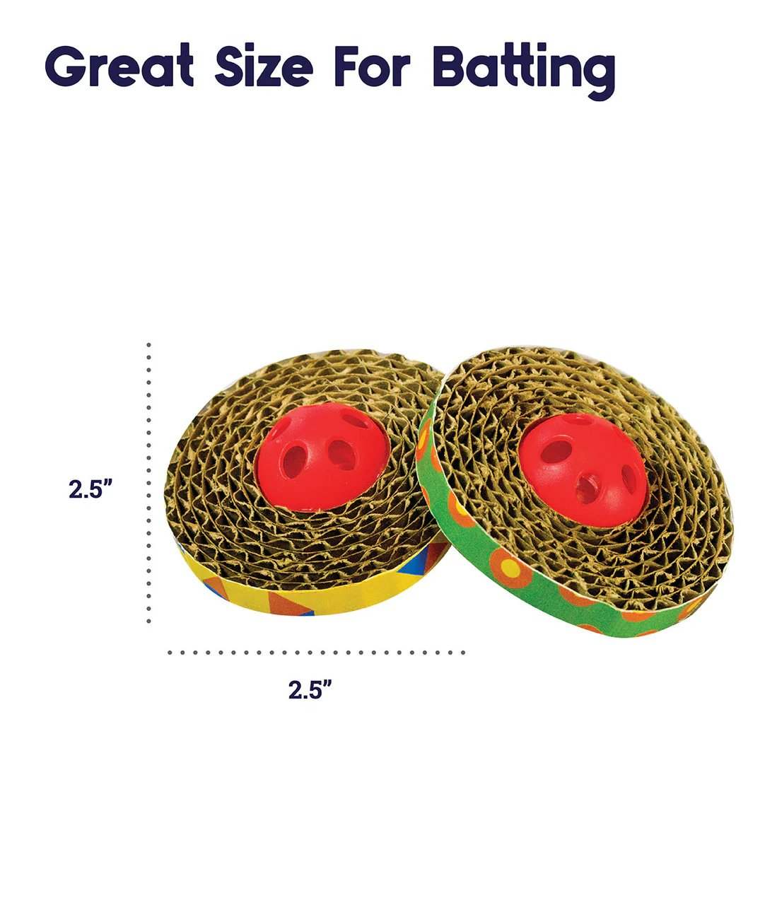 Spin & Scratch Cat Toys from Petstages featuring colorful corrugated discs and jingle balls. The interactive toy set includes a spinning corrugated disc for scratching and jingle balls that bounce and roll, designed to engage cats in playful batting and chasing while redirecting scratching behavior away from furniture.