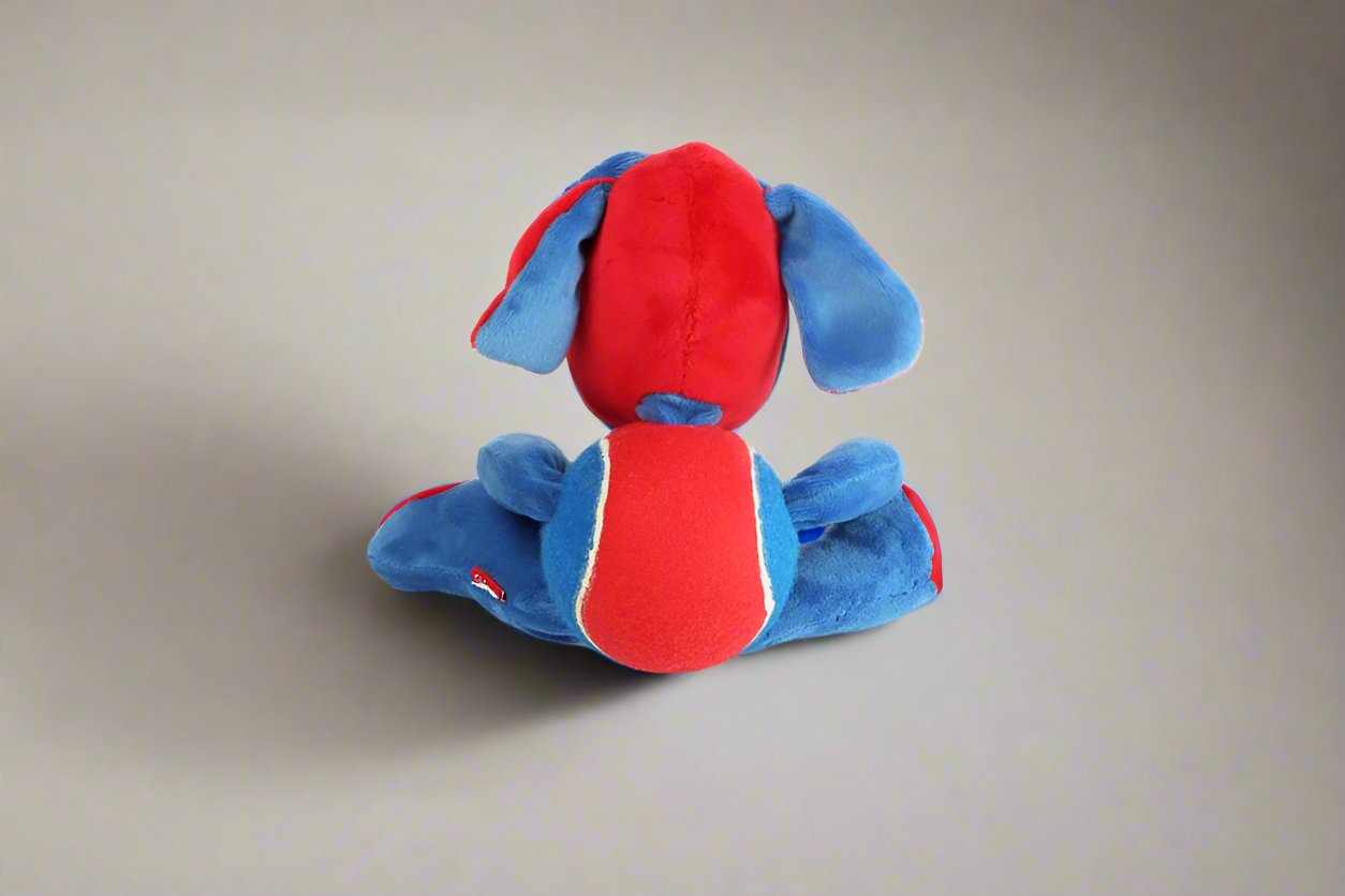 GiGwi Agent Plush Dog Toys in red and blue.