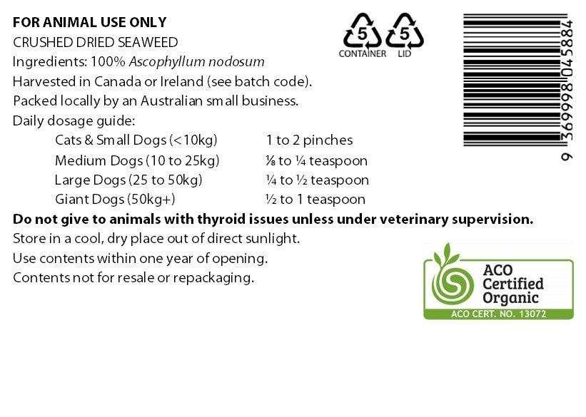 Simply Seaweed dental supplement daily dosage guide.
