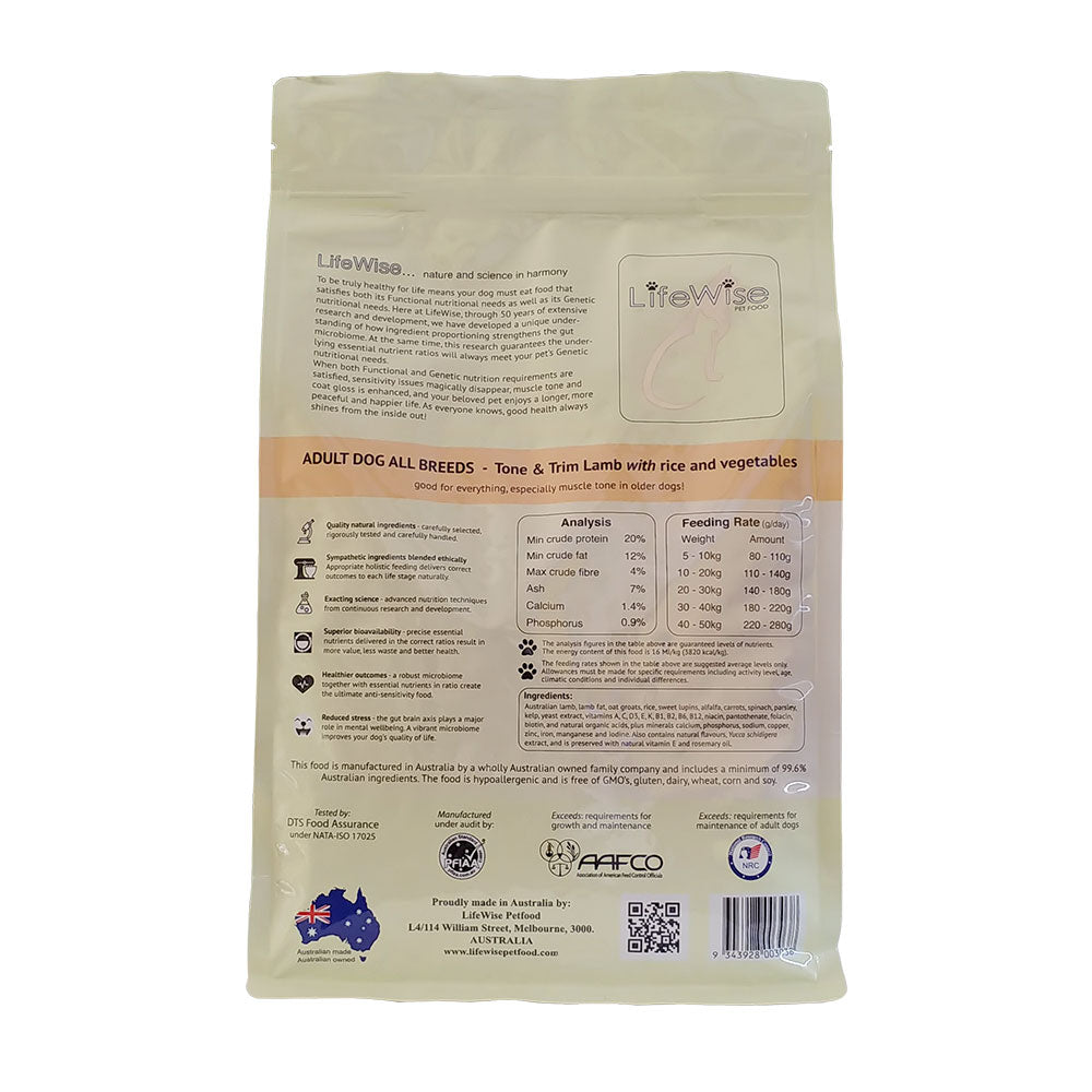 LifeWise Tone & Trim Lamb: Lean Muscle & Optimal Health for Adult Dogs