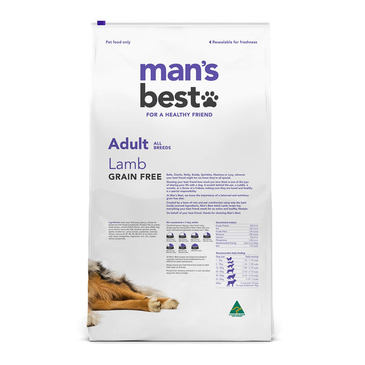 Man’s Best Adult Grain Free Lamb dog food bag Alihan