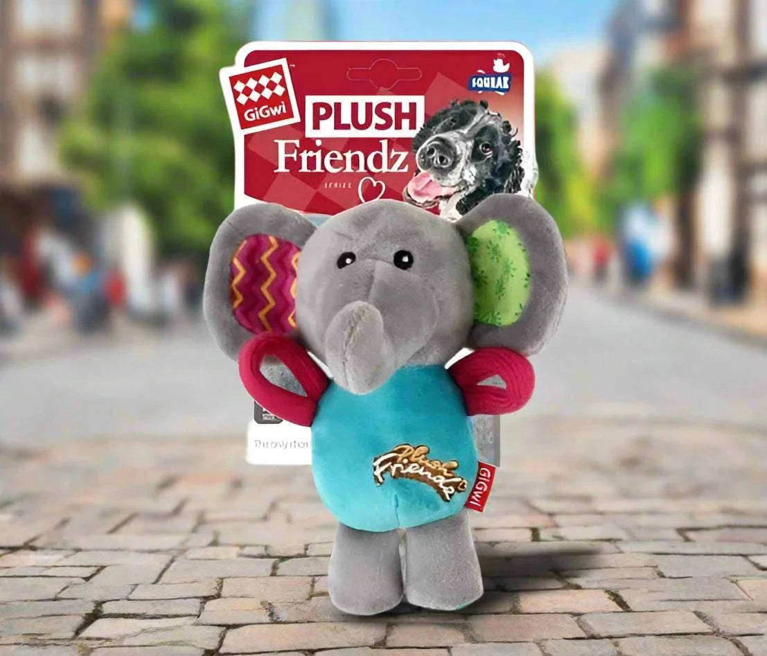 GiGwi Plush Friendz Elephant Dog Toys
