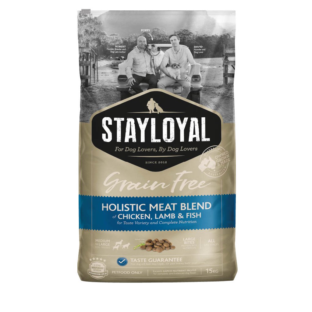 Stay Loyal Holistic Meat Blend Chicken Lamb Fish Grain Free dog food bag Alihan