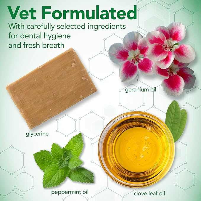 vet formulated with carefully selected ingredients for dental hygiene and fresh breath.