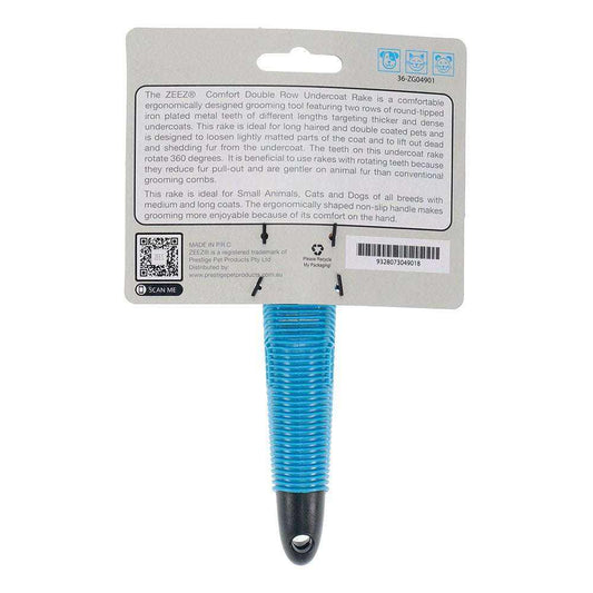 Double Row Metal Teeth Rake for Shedding Control