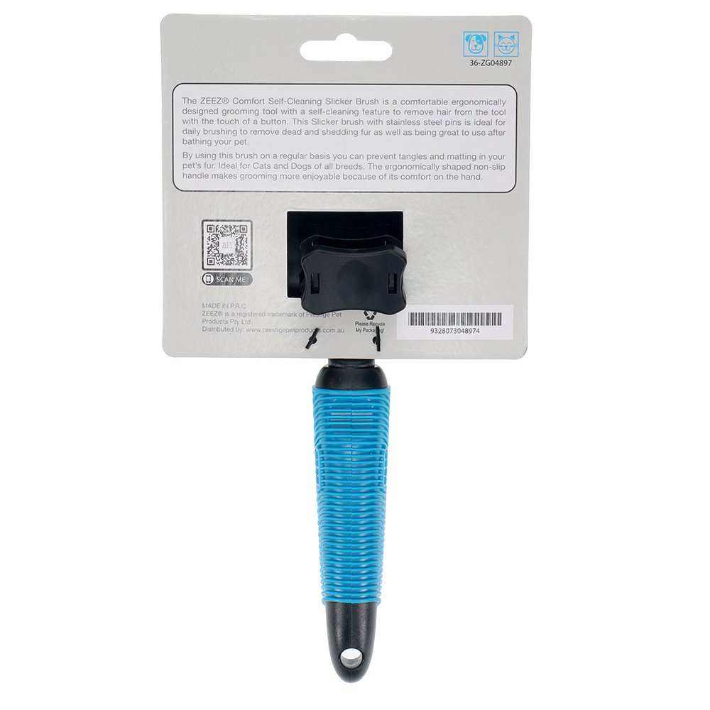 Compact and easy-to-clean ZEEZ Slicker Brush for cats and dogs of all breeds