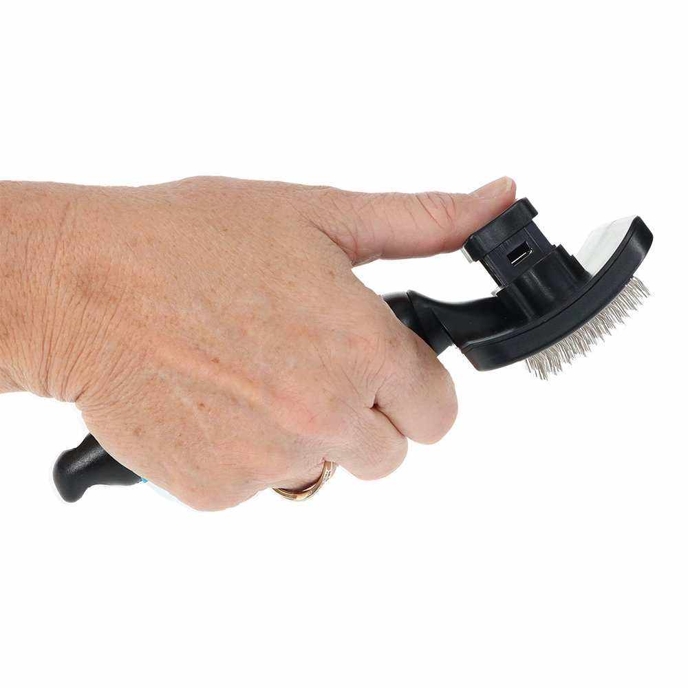 Compact and easy-to-clean ZEEZ Slicker Brush for cats and dogs of all breeds.