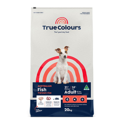 True Colours Australian Fish & Brown Rice ingredients Alihan

