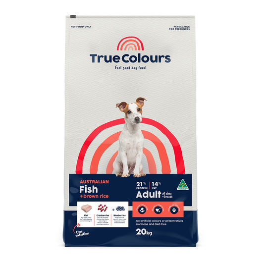 True Colours Australian Fish & Brown Rice ingredients Alihan

