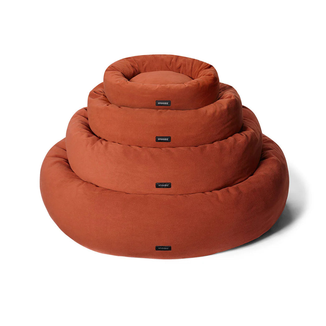 Snooza Dog Bed – Self-Warming Polar Fleece Cuddler – Rust