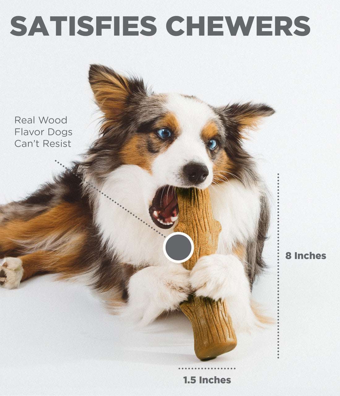 Petstages Dogwood Durable Sticks for dogs, designed to be long-lasting and chew-resistant. Made with real dogwood and featuring a natural wood flavor, these durable chew toys help clean teeth and satisfy your dog's chewing instincts. Perfect for tough chewers and promoting dental health.