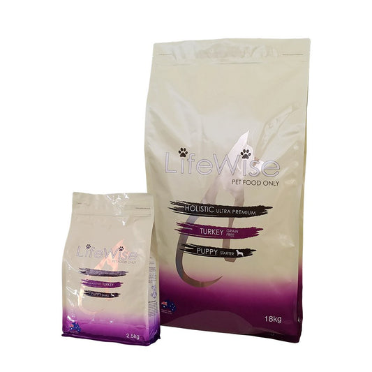 LifeWise Puppy Mini Starter Grain Free Turkey dog food bag Alihan
