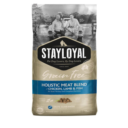 Stay Loyal Holistic Meat Blend Chicken Lamb Fish Grain Free dog food bag Alihan

