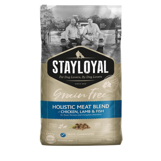 Stay Loyal Holistic Meat Blend Chicken Lamb Fish Grain Free dog food bag Alihan

